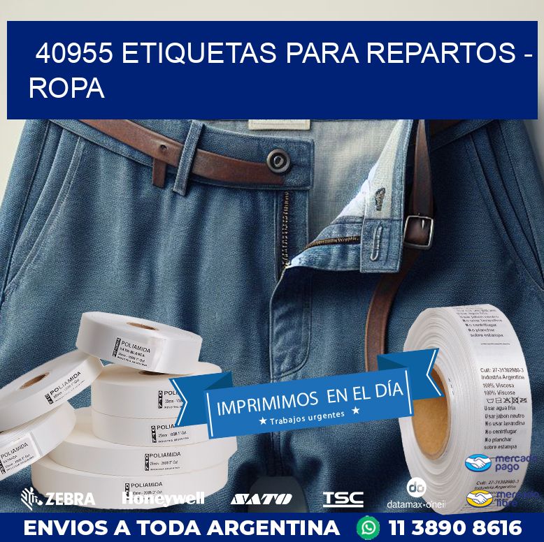 40955 ETIQUETAS PARA REPARTOS - ROPA