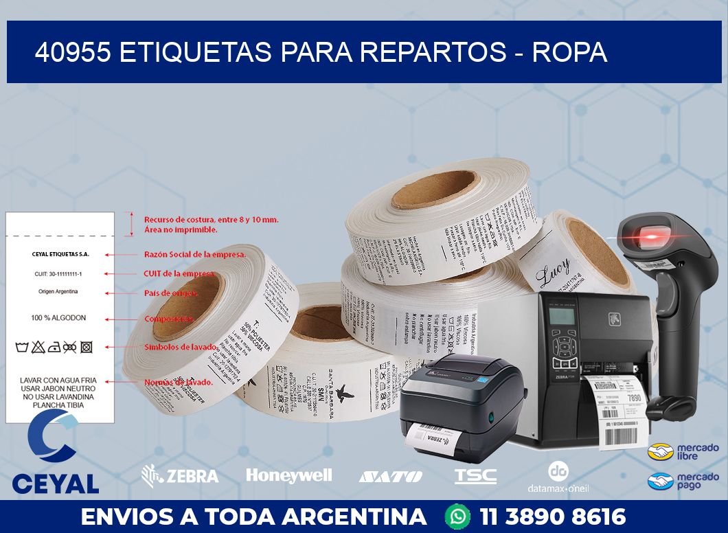 40955 ETIQUETAS PARA REPARTOS - ROPA