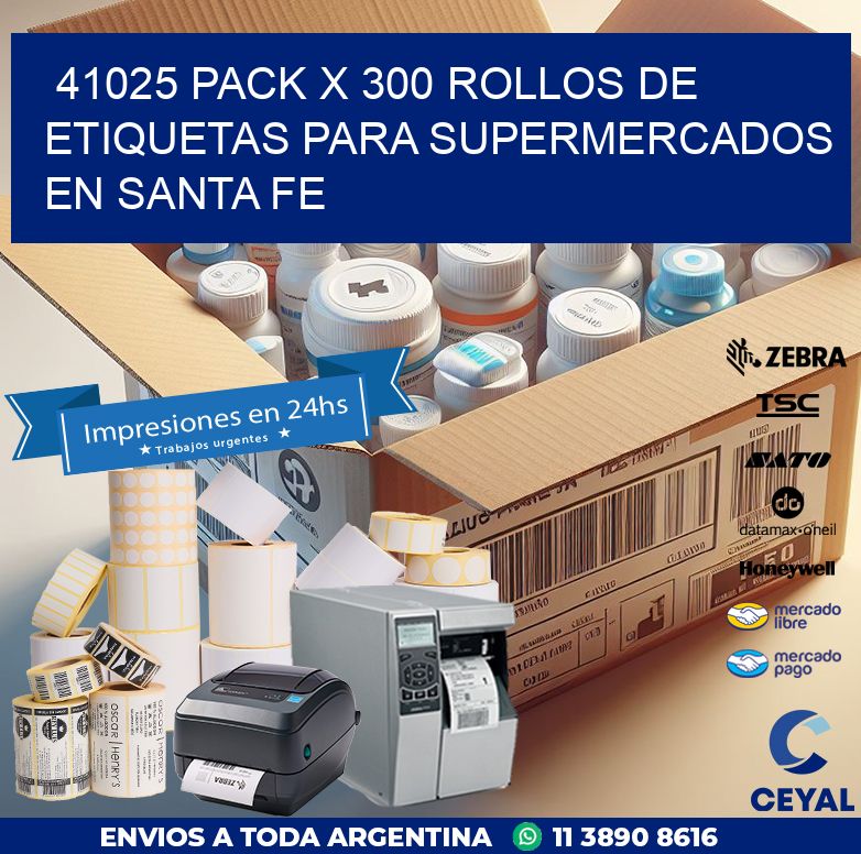 41025 PACK X 300 ROLLOS DE ETIQUETAS PARA SUPERMERCADOS EN SANTA FE