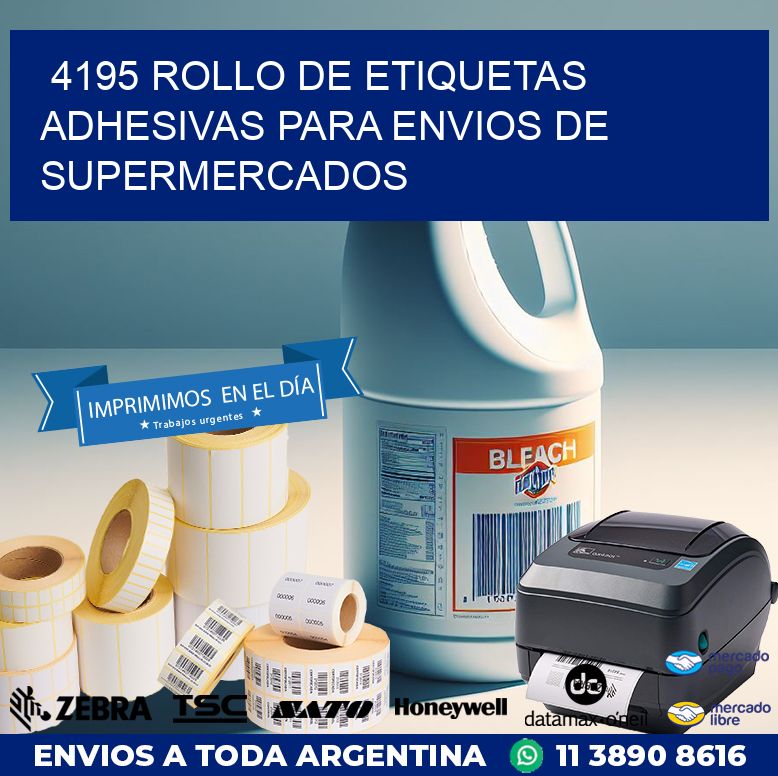 4195 ROLLO DE ETIQUETAS ADHESIVAS PARA ENVIOS DE SUPERMERCADOS