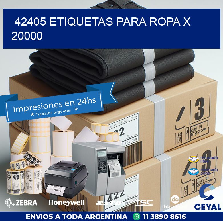 42405 ETIQUETAS PARA ROPA X 20000