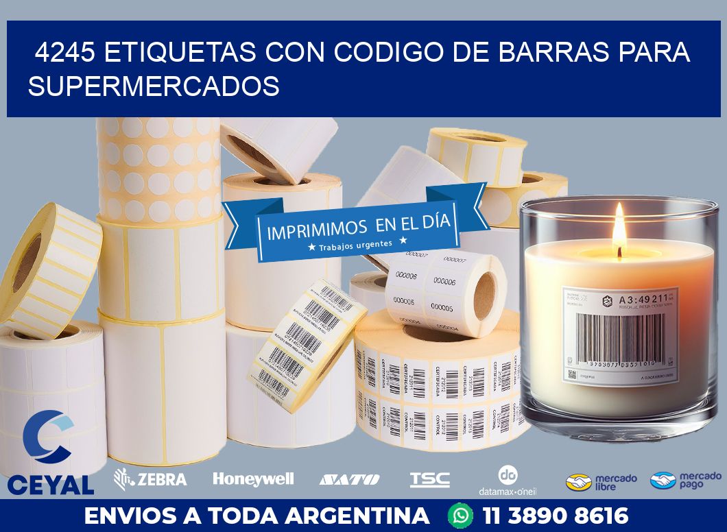 4245 ETIQUETAS CON CODIGO DE BARRAS PARA SUPERMERCADOS