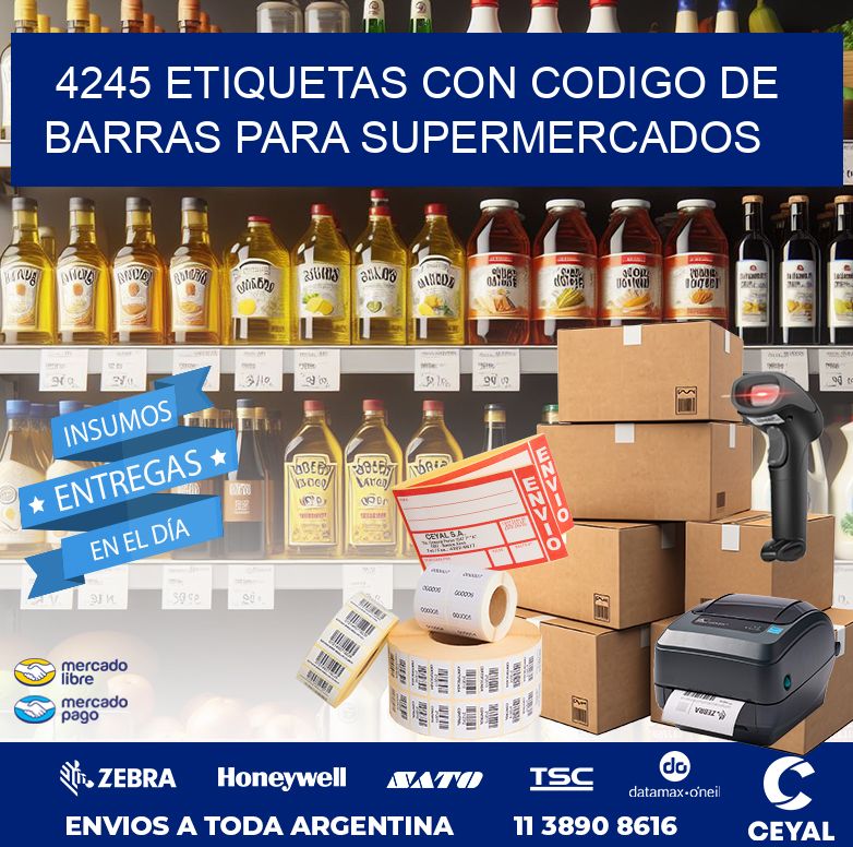 4245 ETIQUETAS CON CODIGO DE BARRAS PARA SUPERMERCADOS