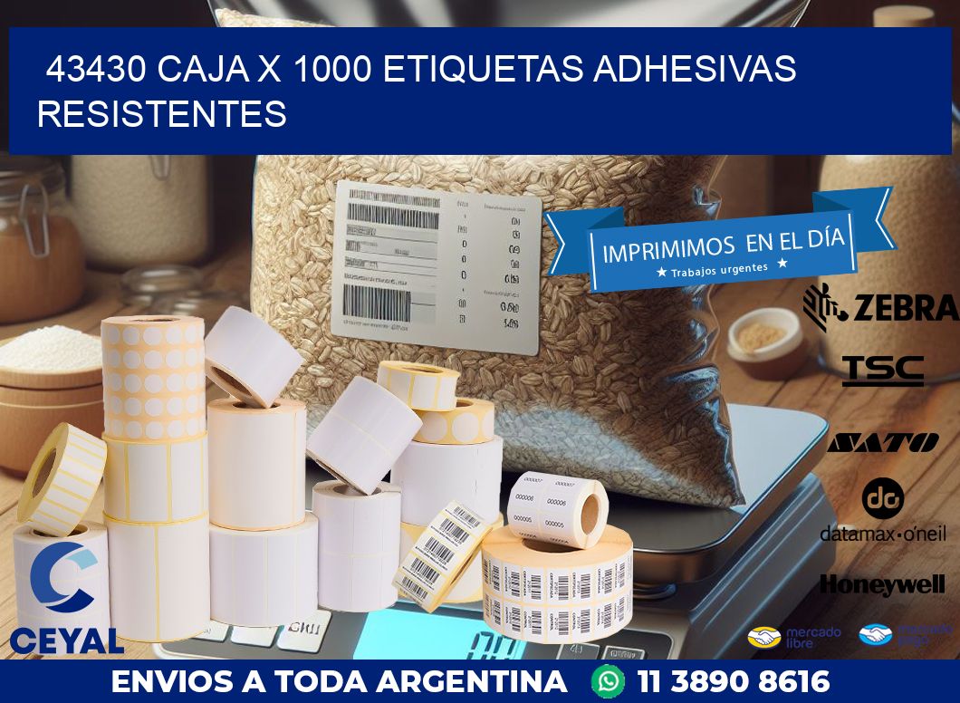 43430 CAJA X 1000 ETIQUETAS ADHESIVAS RESISTENTES