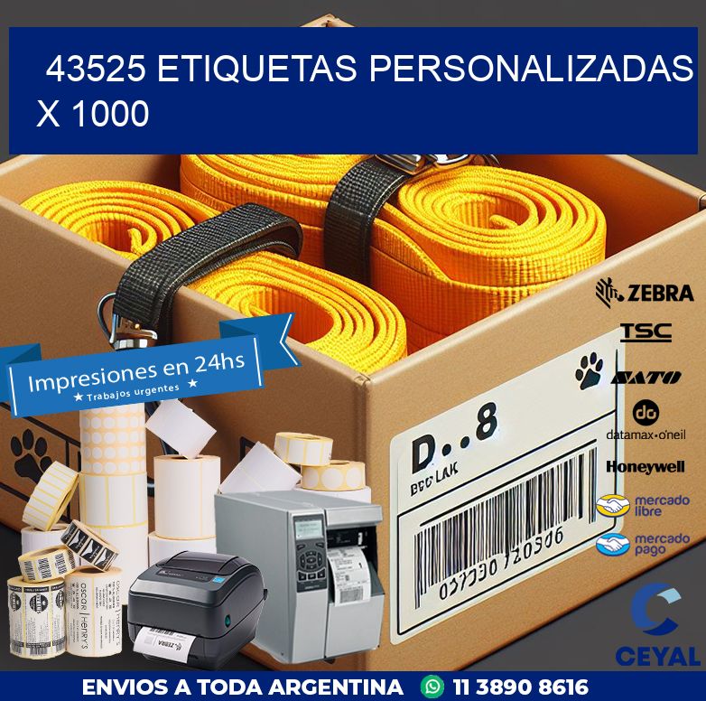 43525 ETIQUETAS PERSONALIZADAS X 1000