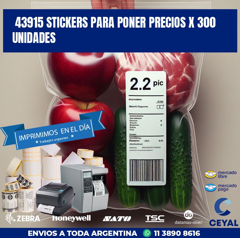 43915 STICKERS PARA PONER PRECIOS X 300 UNIDADES