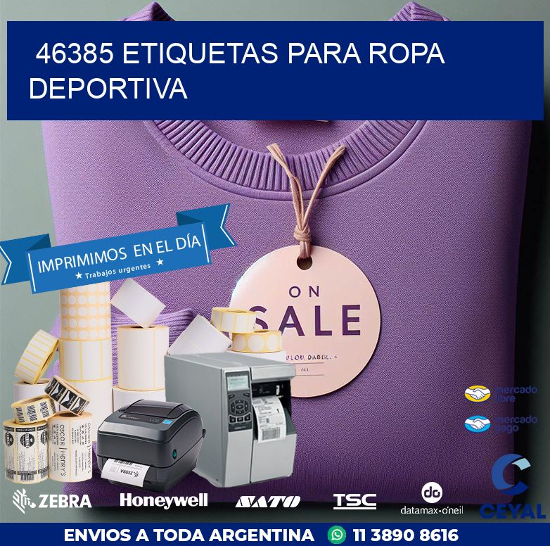 46385 ETIQUETAS PARA ROPA DEPORTIVA