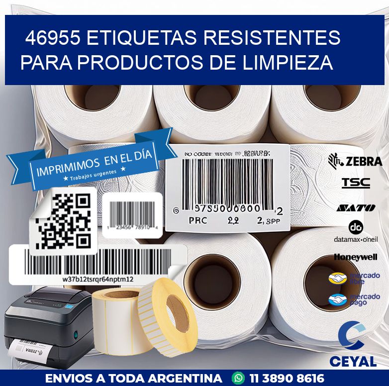 46955 ETIQUETAS RESISTENTES PARA PRODUCTOS DE LIMPIEZA