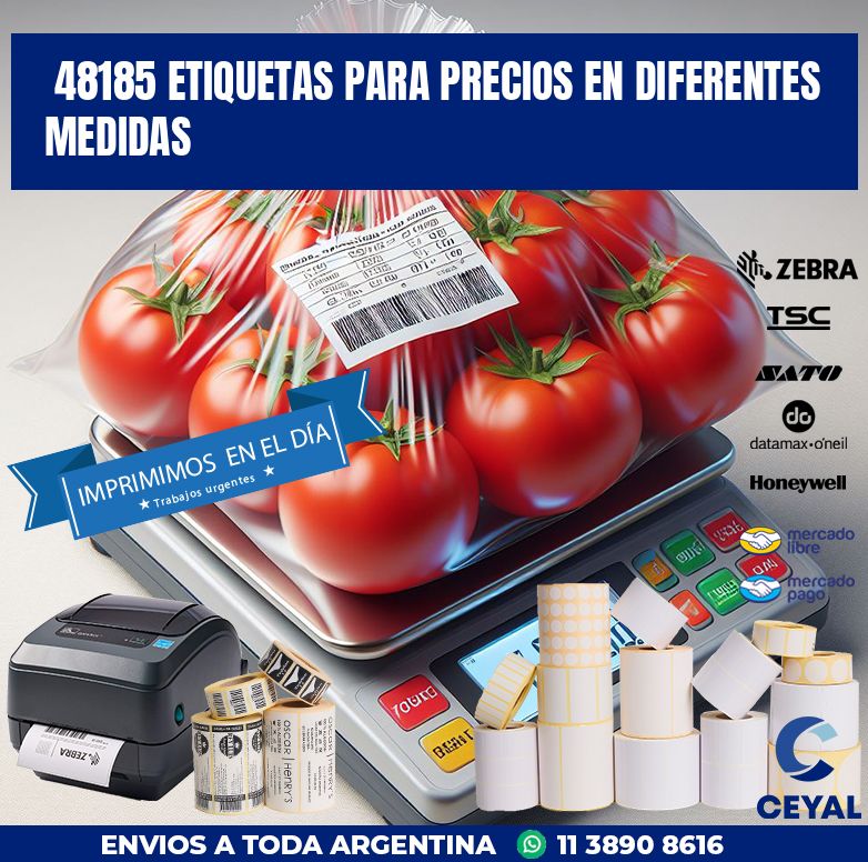 48185 ETIQUETAS PARA PRECIOS EN DIFERENTES MEDIDAS