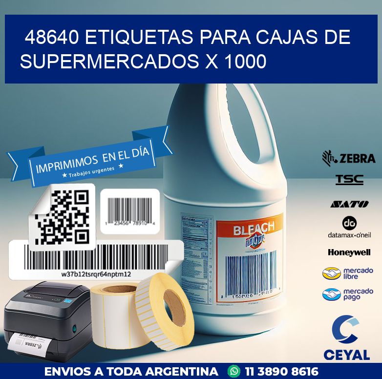 48640 ETIQUETAS PARA CAJAS DE SUPERMERCADOS X 1000