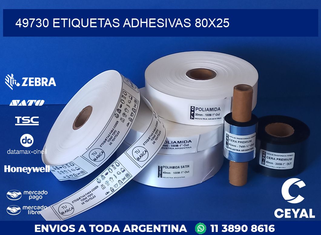 49730 ETIQUETAS ADHESIVAS 80X25