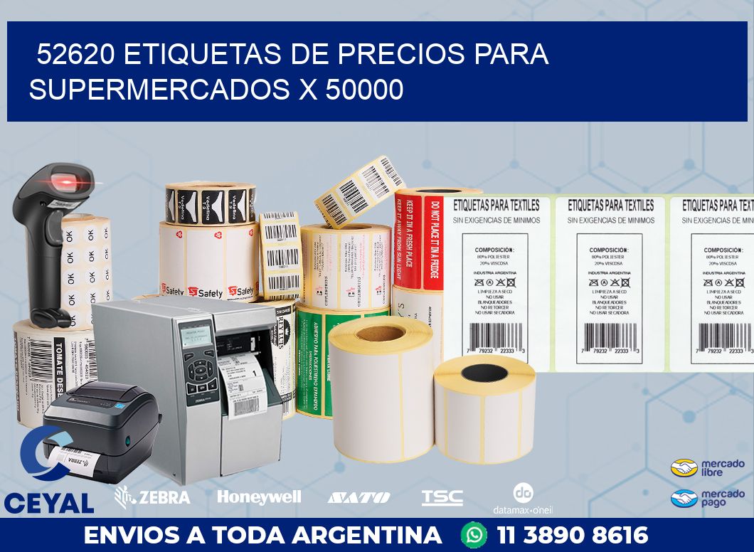 52620 ETIQUETAS DE PRECIOS PARA SUPERMERCADOS X 50000