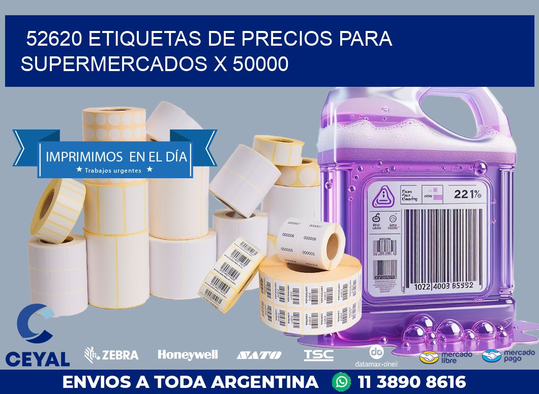 52620 ETIQUETAS DE PRECIOS PARA SUPERMERCADOS X 50000