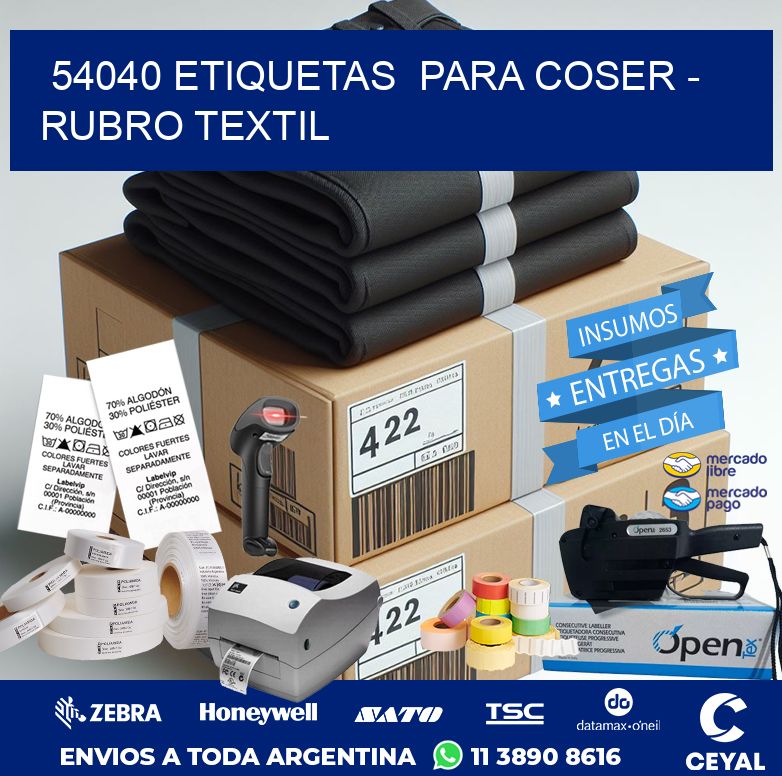 54040 ETIQUETAS  PARA COSER – RUBRO TEXTIL