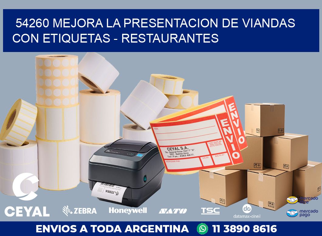 54260 MEJORA LA PRESENTACION DE VIANDAS CON ETIQUETAS - RESTAURANTES