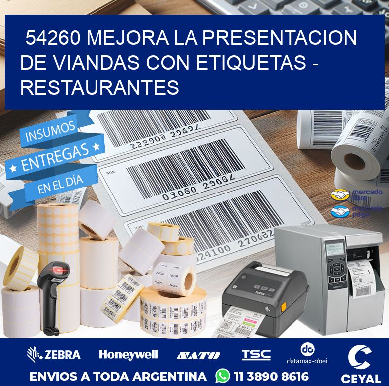 54260 MEJORA LA PRESENTACION DE VIANDAS CON ETIQUETAS - RESTAURANTES