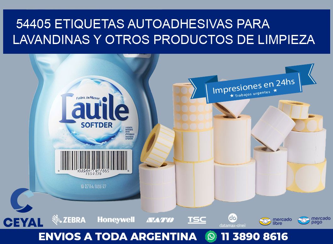 54405 ETIQUETAS AUTOADHESIVAS PARA LAVANDINAS Y OTROS PRODUCTOS DE LIMPIEZA
