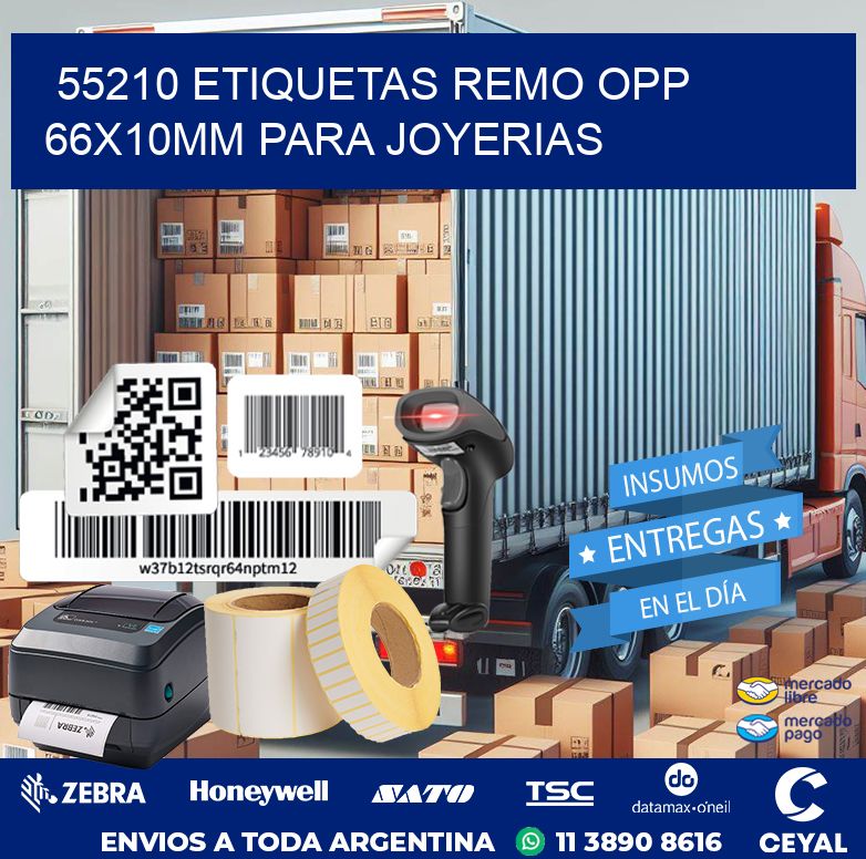 55210 ETIQUETAS REMO OPP 66X10MM PARA JOYERIAS