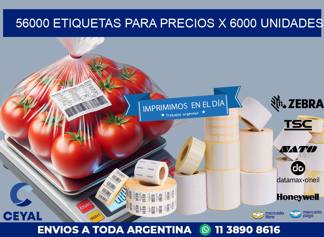 56000 ETIQUETAS PARA PRECIOS X 6000 UNIDADES