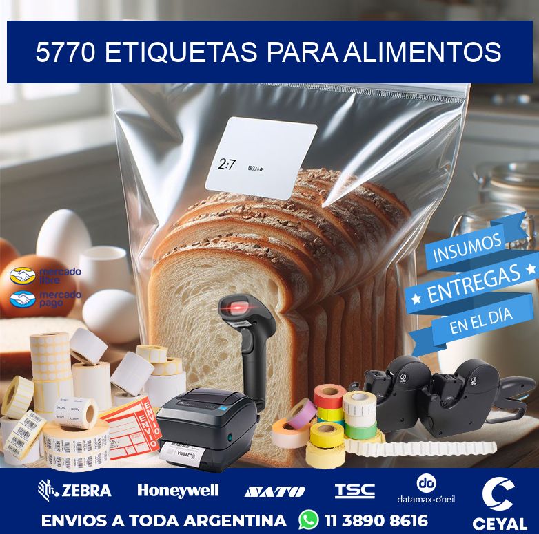 5770 ETIQUETAS PARA ALIMENTOS