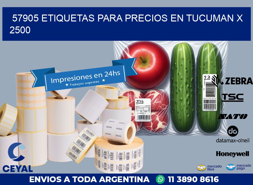 57905 ETIQUETAS PARA PRECIOS EN TUCUMAN X 2500
