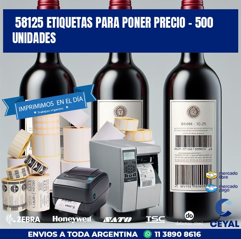 58125 ETIQUETAS PARA PONER PRECIO - 500 UNIDADES