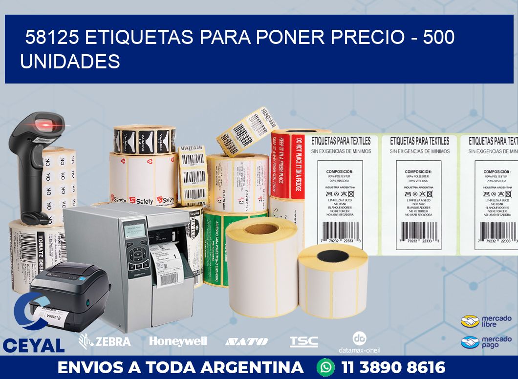 58125 ETIQUETAS PARA PONER PRECIO - 500 UNIDADES