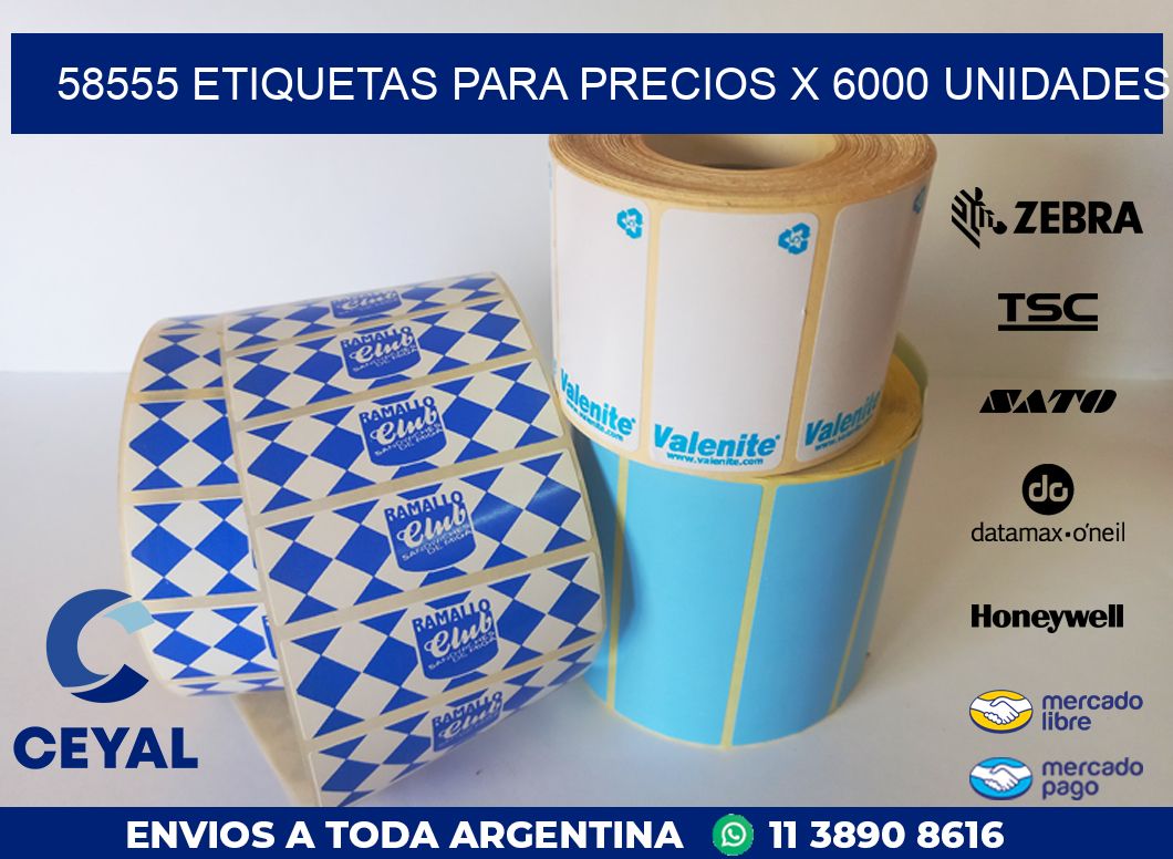58555 ETIQUETAS PARA PRECIOS X 6000 UNIDADES