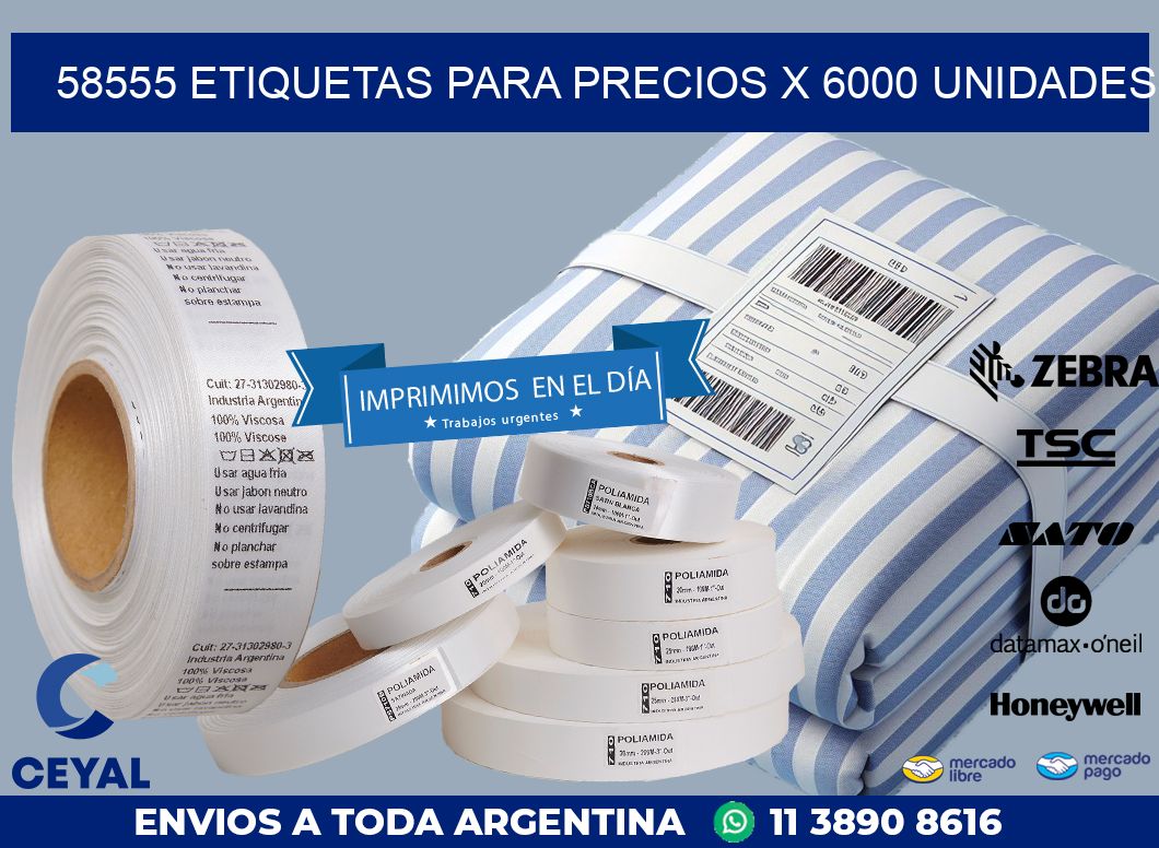 58555 ETIQUETAS PARA PRECIOS X 6000 UNIDADES
