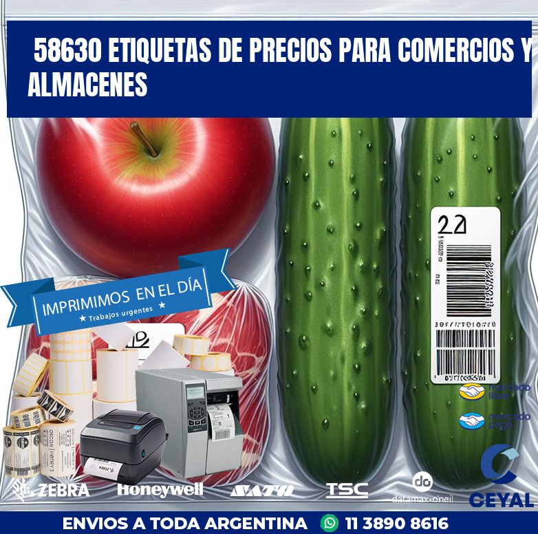 58630 ETIQUETAS DE PRECIOS PARA COMERCIOS Y ALMACENES