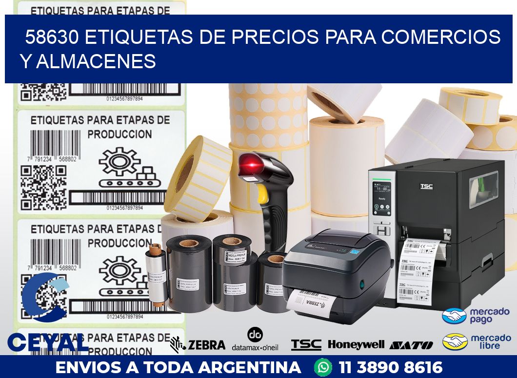 58630 ETIQUETAS DE PRECIOS PARA COMERCIOS Y ALMACENES
