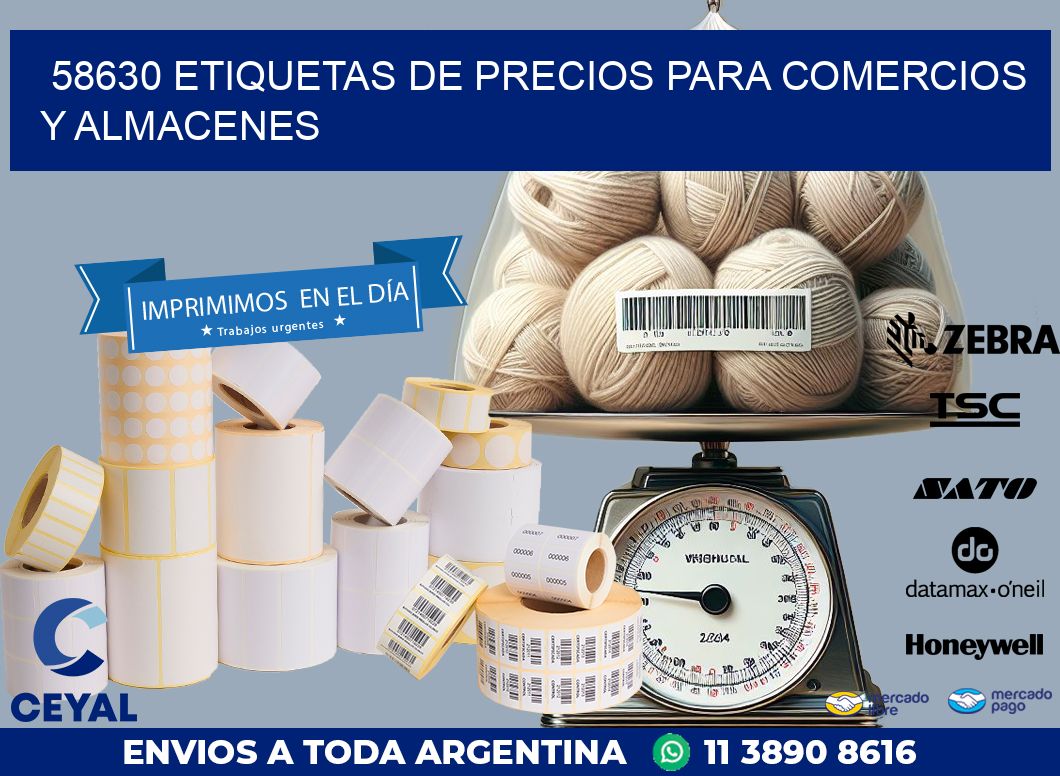 58630 ETIQUETAS DE PRECIOS PARA COMERCIOS Y ALMACENES