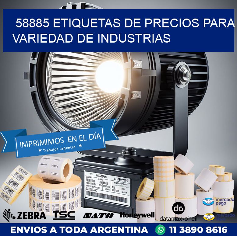 58885 ETIQUETAS DE PRECIOS PARA VARIEDAD DE INDUSTRIAS