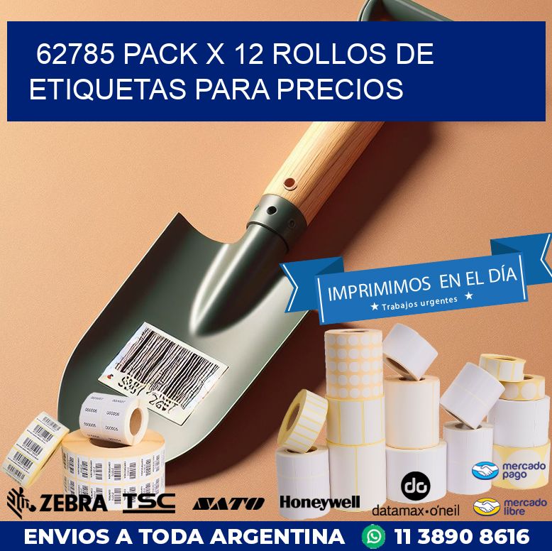 62785 PACK X 12 ROLLOS DE ETIQUETAS PARA PRECIOS
