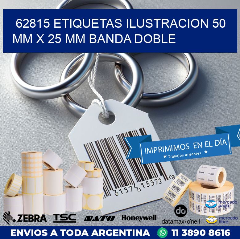 62815 ETIQUETAS ILUSTRACION 50 MM X 25 MM BANDA DOBLE