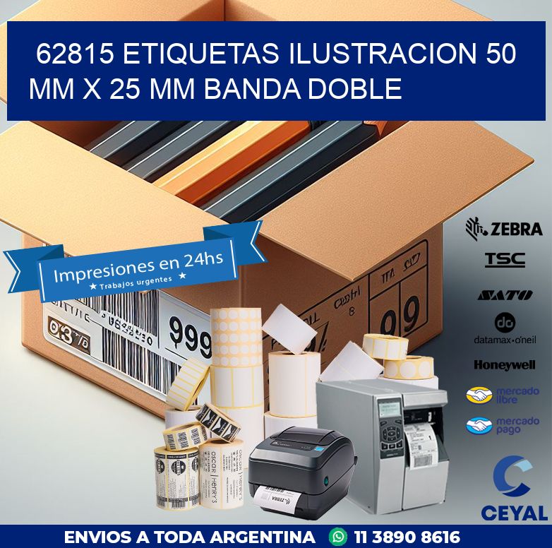 62815 ETIQUETAS ILUSTRACION 50 MM X 25 MM BANDA DOBLE