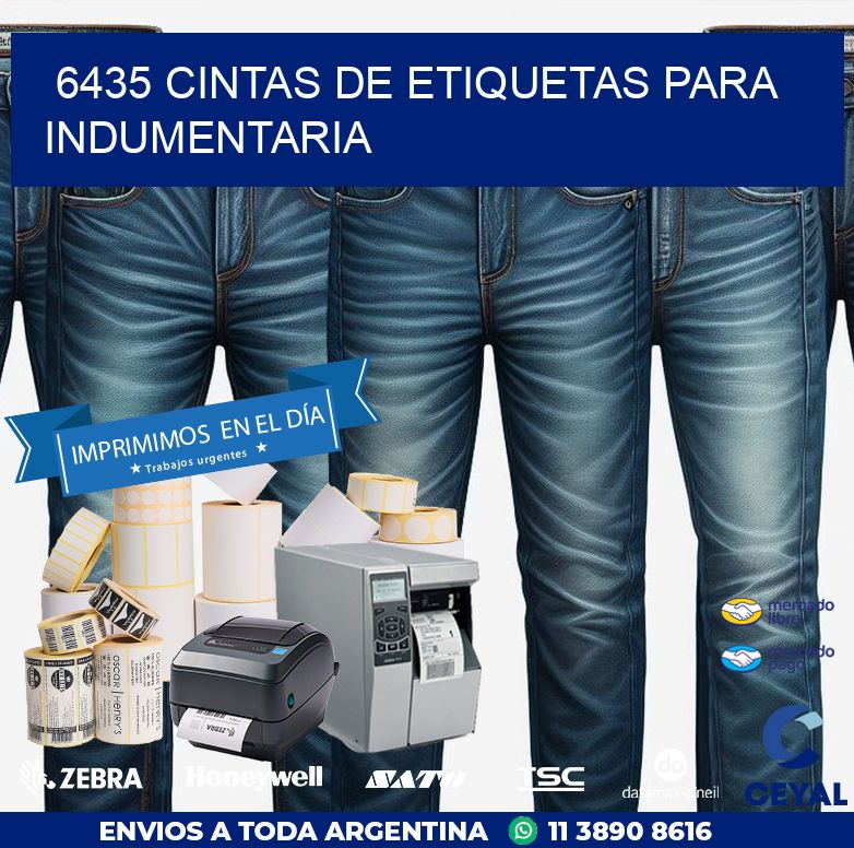 6435 CINTAS DE ETIQUETAS PARA INDUMENTARIA