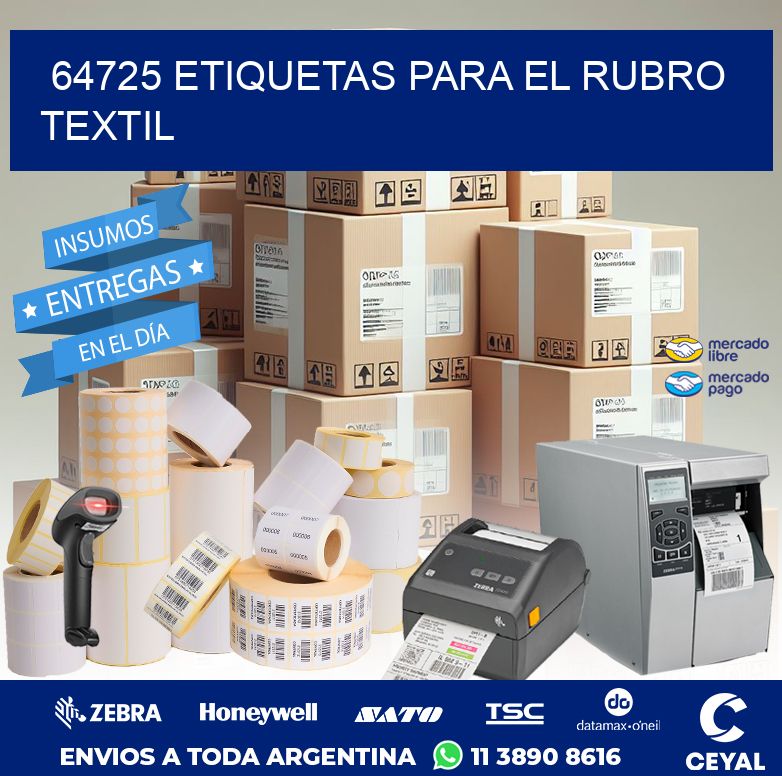 64725 ETIQUETAS PARA EL RUBRO TEXTIL