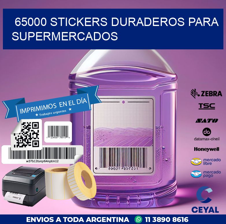 65000 STICKERS DURADEROS PARA SUPERMERCADOS
