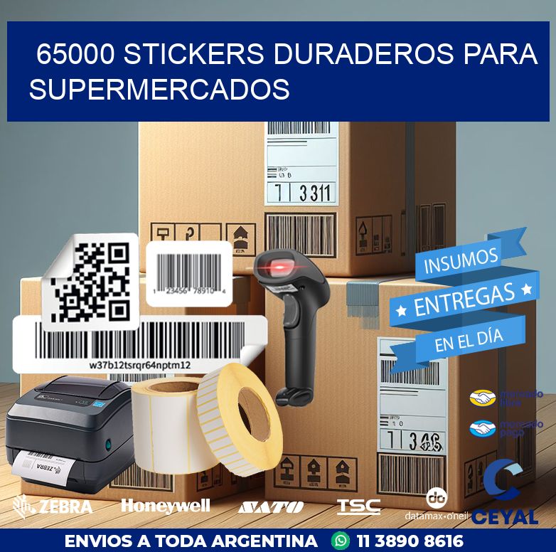 65000 STICKERS DURADEROS PARA SUPERMERCADOS