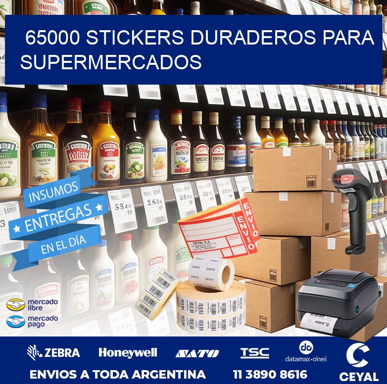 65000 STICKERS DURADEROS PARA SUPERMERCADOS