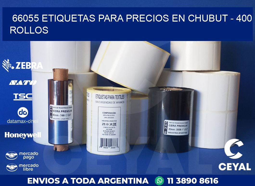 66055 ETIQUETAS PARA PRECIOS EN CHUBUT - 400 ROLLOS
