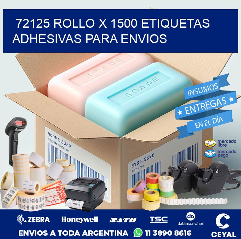 72125 ROLLO X 1500 ETIQUETAS ADHESIVAS PARA ENVIOS