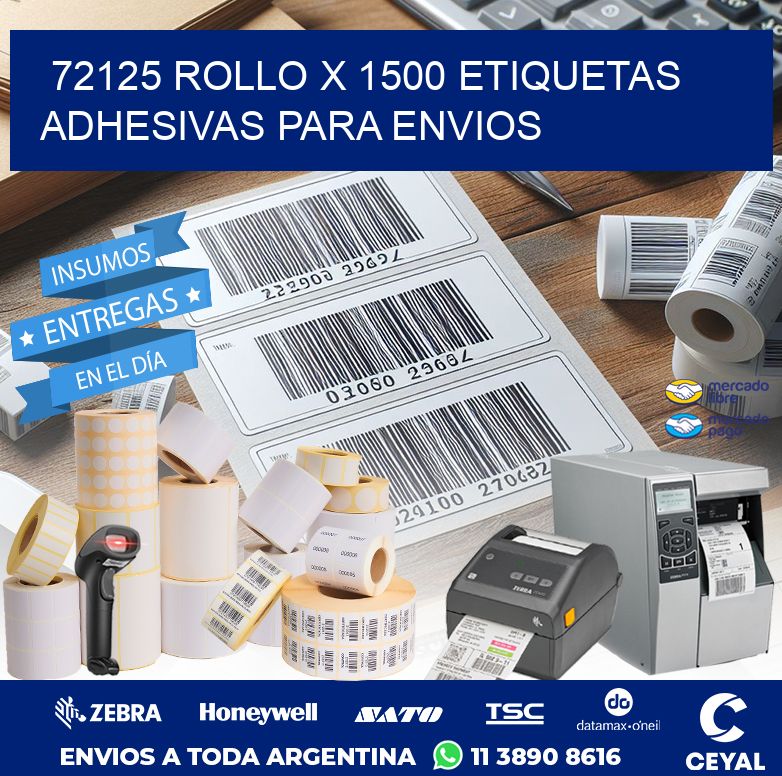 72125 ROLLO X 1500 ETIQUETAS ADHESIVAS PARA ENVIOS