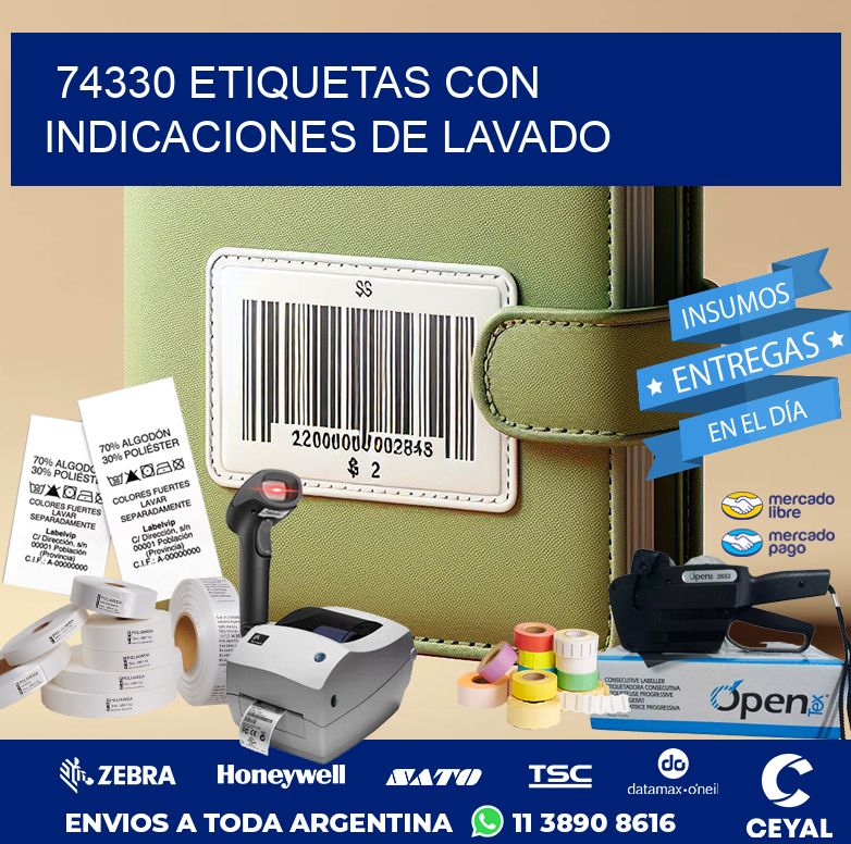 74330 ETIQUETAS CON INDICACIONES DE LAVADO