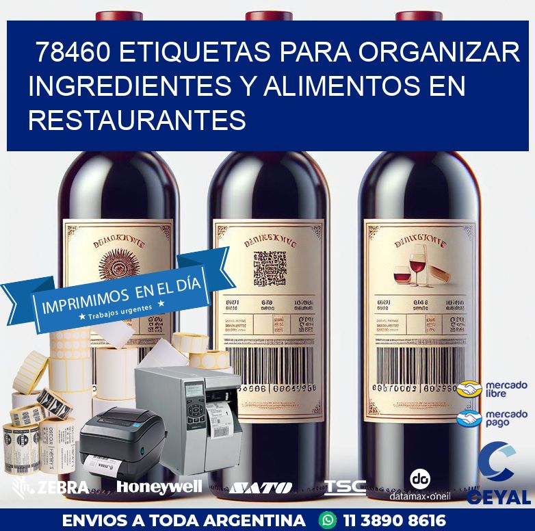 78460 ETIQUETAS PARA ORGANIZAR INGREDIENTES Y ALIMENTOS EN RESTAURANTES