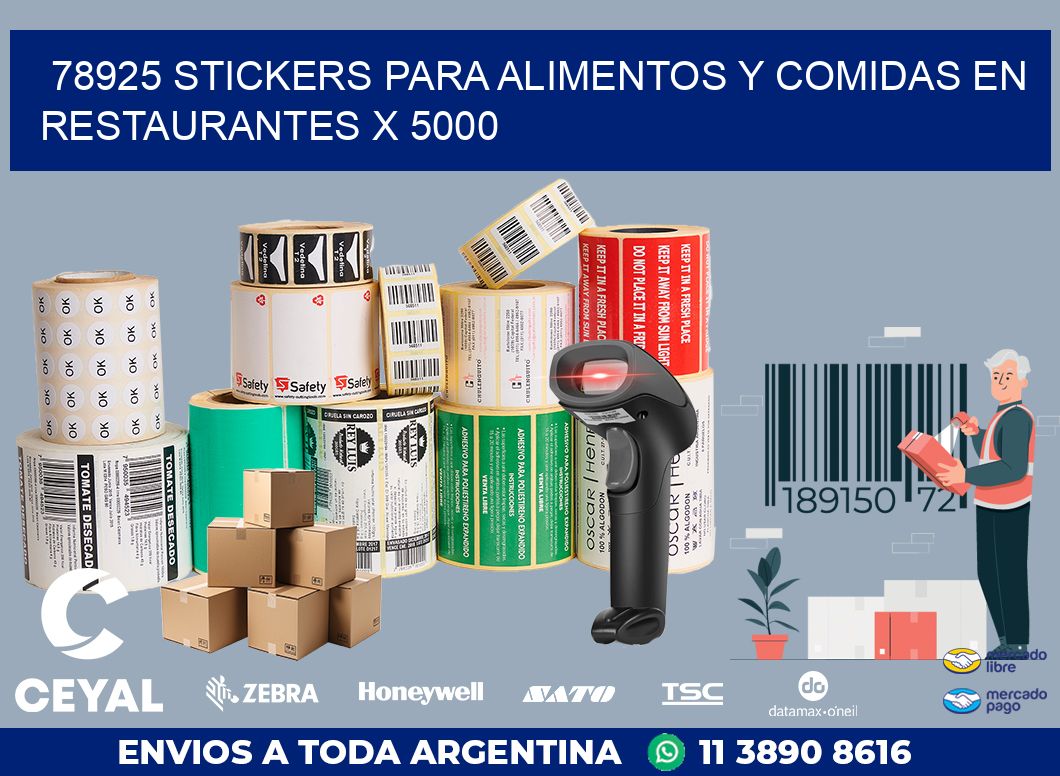 78925 STICKERS PARA ALIMENTOS Y COMIDAS EN RESTAURANTES X 5000