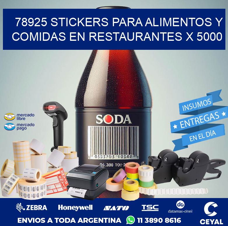 78925 STICKERS PARA ALIMENTOS Y COMIDAS EN RESTAURANTES X 5000