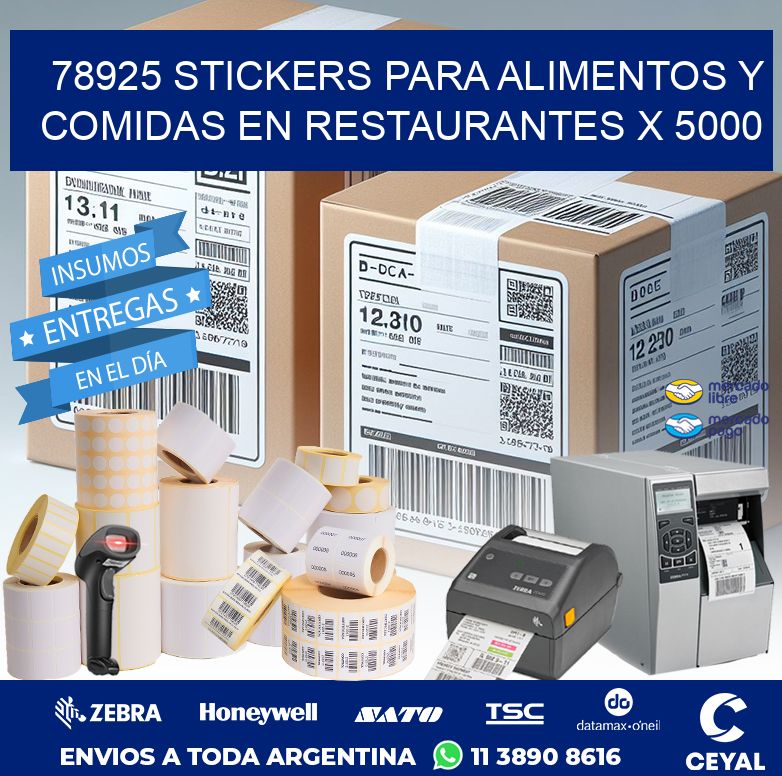 78925 STICKERS PARA ALIMENTOS Y COMIDAS EN RESTAURANTES X 5000
