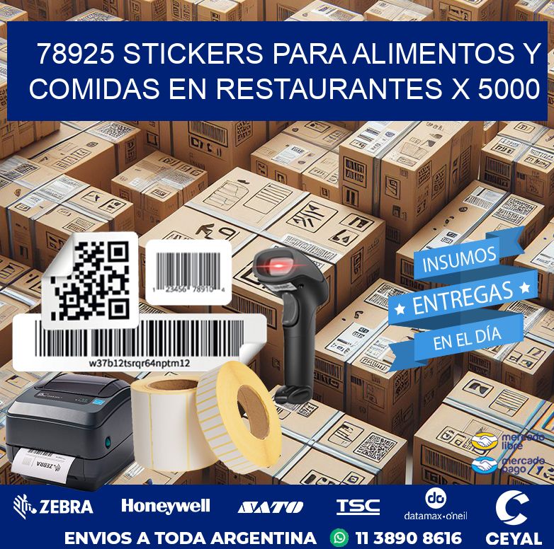 78925 STICKERS PARA ALIMENTOS Y COMIDAS EN RESTAURANTES X 5000